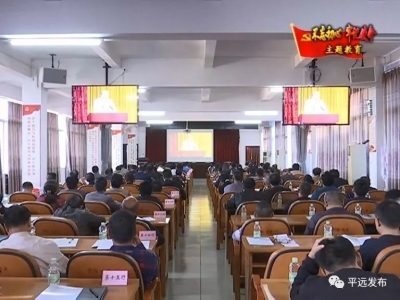 平远收听收看全市“不忘初心、牢记使命” 主题教育专项整治工作推进会