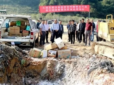 保障群众“舌尖上的安全”！大埔集中销毁一批假冒伪劣食品　