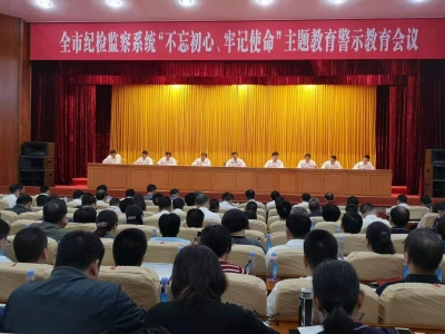 市纪委监委召开全市纪检监察系统“不忘初心、牢记使命”主题教育警示教育会议