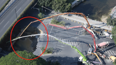 广州地面塌陷最新消息：装钢护筒形成救援通道