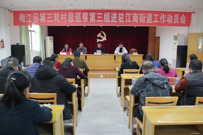 梅江区第三轮村级巡察第三组进驻江南街道 工作动员会召开 