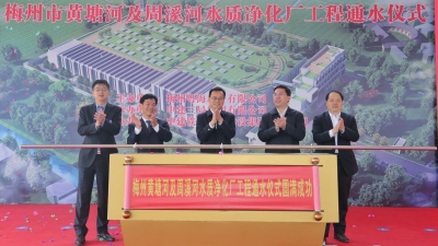 告别“黑臭水”！梅城黄塘河、周溪河水质净化厂今天通水运行