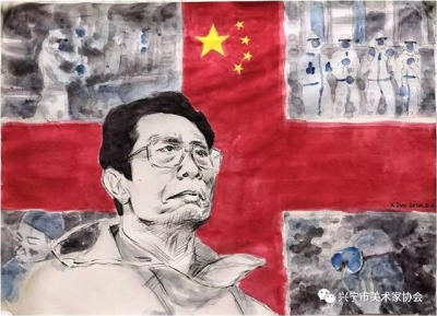梅州·文艺战“疫”丨书画《致敬时代英雄，赞美大爱精神》