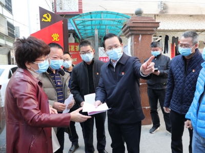 曾永祥率队到镇(村、社区)督导：让党旗在防控疫情斗争一线飘扬