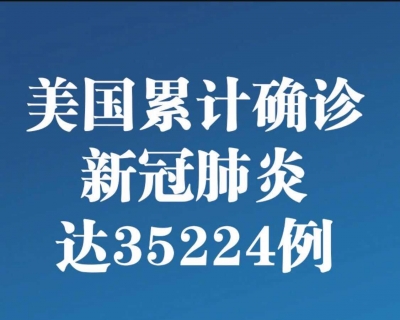 美国确诊新冠肺炎超3.5万例