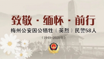 致敬·缅怀·前行  一起为梅州公安英烈献花！