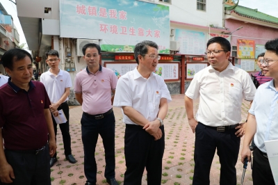 朱少辉到挂点华城镇调研相关工作