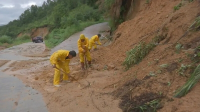 暴雨致平远部分路段“遇险” ，相关部门全力抢险保畅通