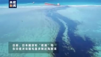 V视频丨1000多吨燃油泄漏，毛里求斯“蓝海”染成“黑海”