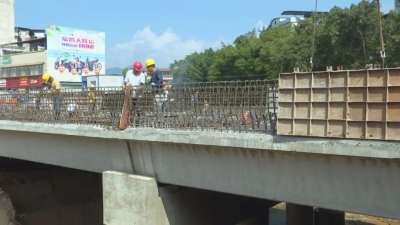 蕉岭县205国道东山桥预计国庆前实现单幅通车