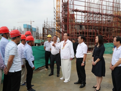 杰出乡贤许应裘先生回乡考察：“将坚真文体中心建成‘三满意’工程”