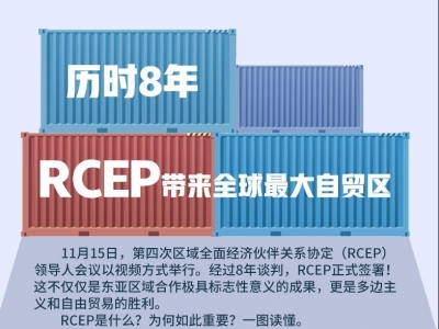 历时8年，RCEP带来全球最大自贸区