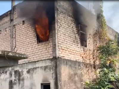 丰顺县埔寨镇横坑村一民房着火