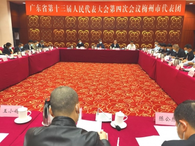 梅州代表团进行分组讨论  审议省人大常委会和省“两院”工作报告