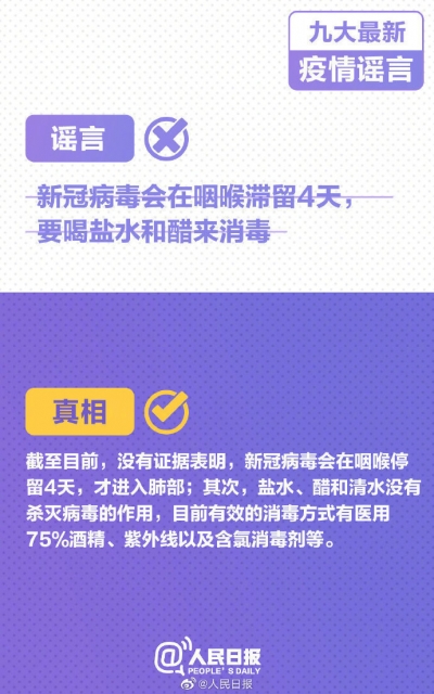 九个最新疫情谣言，千万别被骗了