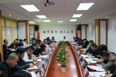 梅江区三角镇召开镇党委扩大会议