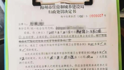 开罚！梅州“百日攻坚”专项整治开出第一批罚单！乱摆卖注意了