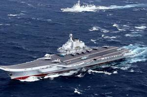 日前，中国海军组织辽宁舰航母编队在台湾周边海域进行训练