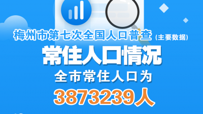 常住人口逾387万人、男女比例均衡！梅州人口普查数据出炉，还有这些特点...