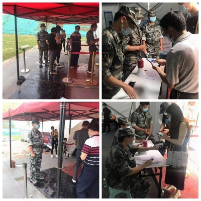 梅江区三角镇人武部助力推进新冠疫苗接种工作