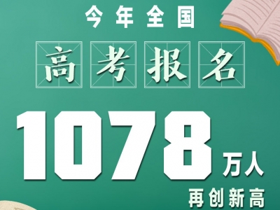 今年全国高考报名1078万人，再创历史新高