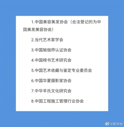 民政部公布“中国美容美发协会”等8家涉嫌非法社会组织名单