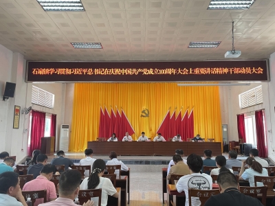 梅县区石扇镇召开学习贯彻习近平总书记在庆祝中国共产党成立100周年大会上重要讲话精神干部动员大会