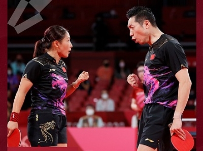 许昕/刘诗雯夺得乒乓球混双银牌