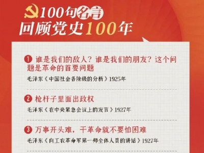 100句名言，回顾党史100年