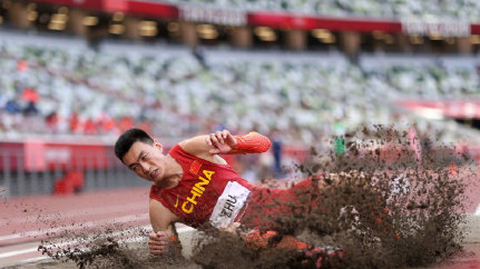 朱亚明获得东京奥运会田径男子三级跳远银牌