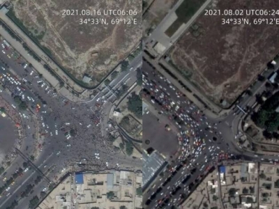卫星直击“喀布尔时刻”：人群涌入机场跑道，街头一片混乱