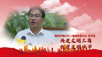 梅州V视丨梅江区三角镇党委书记张贤亮：共建文明三角 创建文明城市