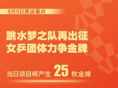 东京奥运会8月5日看点：跳水梦之队再出征，女乒团体力争金牌