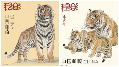 虎年邮票长这样！中国邮政《壬寅年》特种邮票印刷开机仪式在京举行