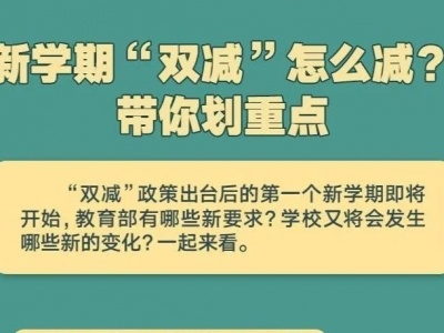 新学期“双减”怎么减？带你划重点