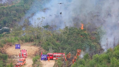 多图直击“突发火情”！直升机也出动了！梅州举办森林防灭火五级联动应急实战演练