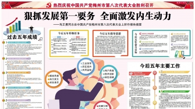 狠抓发展第一要务 全面激发内生动力！马正勇同志在梅州市第八次党代会上所作报告摘要