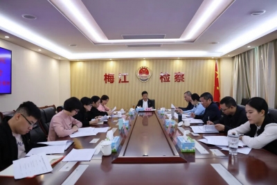 梅江区人民检察院召开党组（扩大）会议专题学习贯彻党的十九届六中全会精神