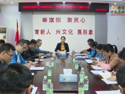 平远县委宣传部召开学习贯彻党的十九届六中全会精神专题会议 