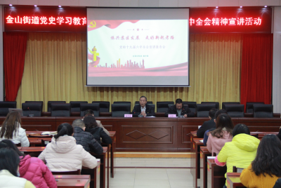 梅江区金山街道开展党的十九届六中全会精神宣讲活动