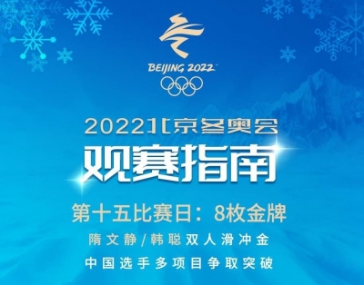 2月19日观赛指南：隋文静/韩聪双人滑冲金 中国选手多项目争取突破