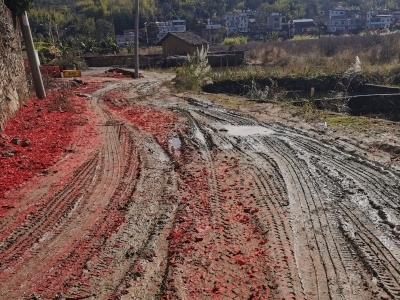 兴宁市大坪镇一村道路面坑洼难行，遇下雨泥泞不堪，村民苦不堪言…
