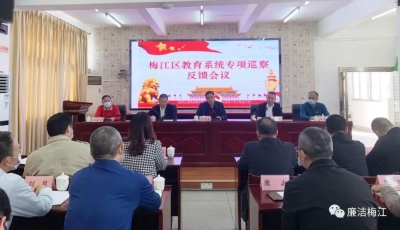 梅江区委专项巡察组向区教育系统各级党组织反馈专项巡察情况