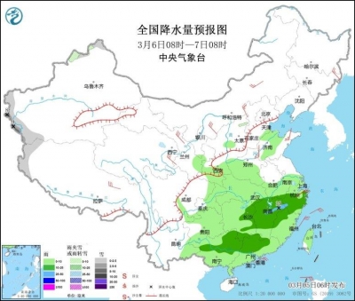 南方大范围阴雨持续 全国大部气温震荡上升