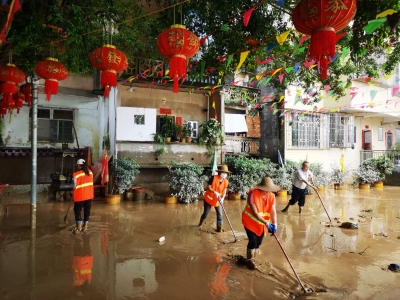 丰顺留隍水漫街巷已基本恢复原貌，灾后清理和复产工作正在进行时...