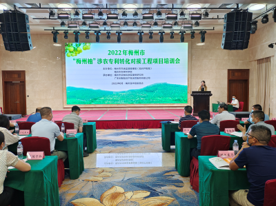 2022年梅州市“梅州柚”涉农专利转化对接工程项目培训会举行