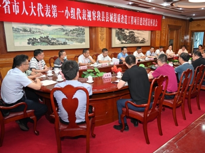 在平省、市人大代表第一小组代表视察平远县城提质改造工程项目建设情况