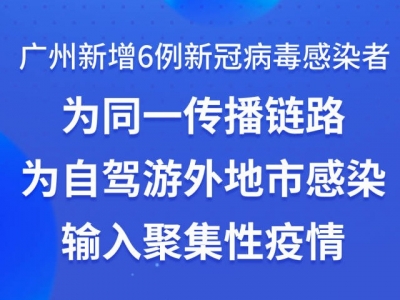 广州新增6例感染者，为外地自驾游感染输入聚集性疫情