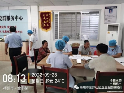 东郊社区卫生服务中心进社区为老人体检义诊