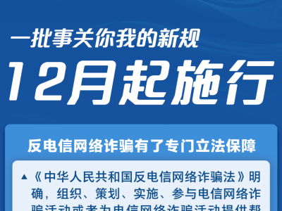 一批事关你我的新规，12月起施行！